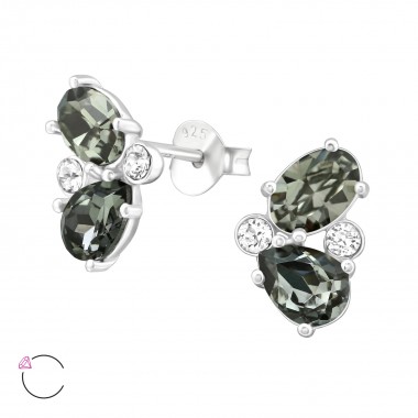 Geometric - 925 Sterling Silver La Crystale Studs SD38430