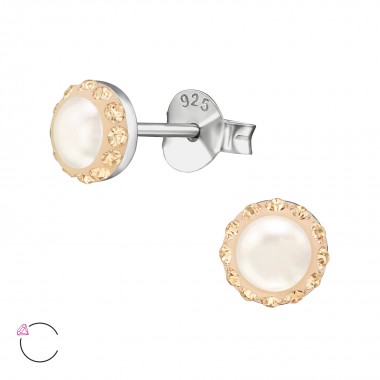 Round - 925 Sterling Silver La Crystale Studs SD38784