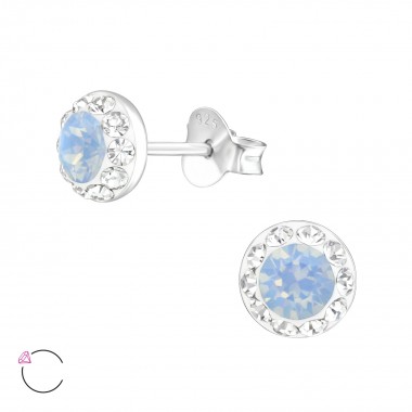 Round - 925 Sterling Silver La Crystale Studs SD39024