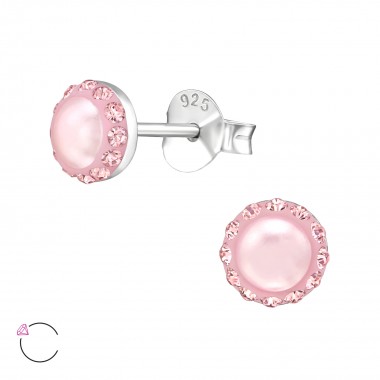 Round - 925 Sterling Silver La Crystale Studs SD39025