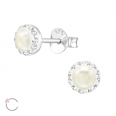 Round - 925 Sterling Silver La Crystale Studs SD39026