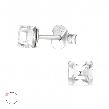 Square - 925 Sterling Silver La Crystale Studs SD39645