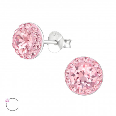 Round - 925 Sterling Silver La Crystale Studs SD40667
