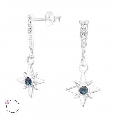 Hanging Star - 925 Sterling Silver La Crystale Studs SD42390