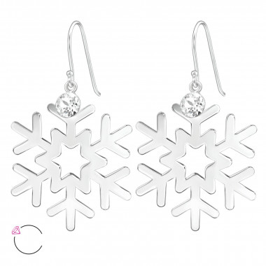 Snowflake - 925 Sterling Silver La Crystale Earrings SD39210