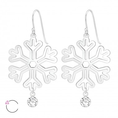 Snowflake - 925 Sterling Silver La Crystale Earrings SD39212