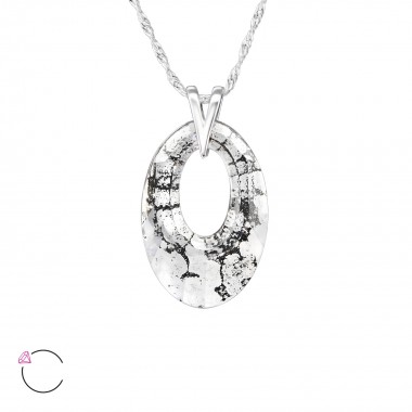 Oval - 925 Sterling Silver La Crystale Necklaces  SD27733