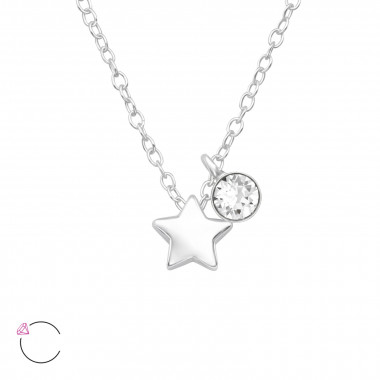 Star - 925 Sterling Silver La Crystale Necklaces  SD40239