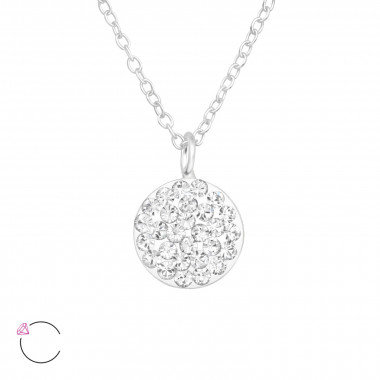 Round Pendant - 925 Sterling Silver La Crystale Necklaces  SD42462