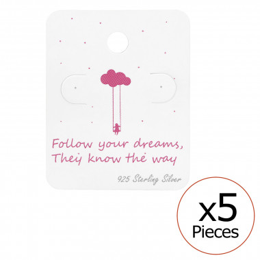 Follow Your Dreams Ear Stud Cards - Paper Packaging SD34081