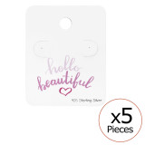 Hello Beautiful Ear Stud Cards - Paper Packaging SD34084