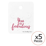 Your Are Fabulous Ear Stud Cards - Paper Packaging SD34086
