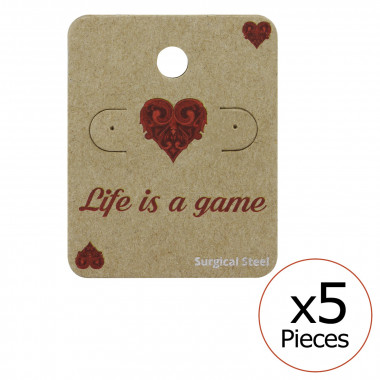 Life Is A Game Ear Stud Cards - Paper Packaging SD34092