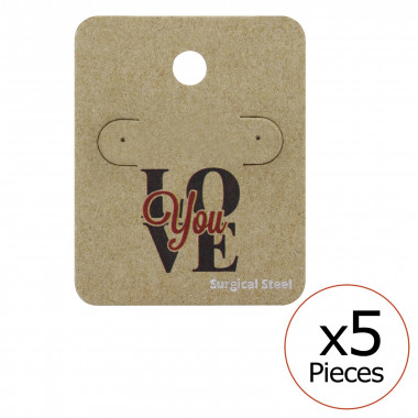 Love You Ear Stud Cards - Paper Packaging SD34095