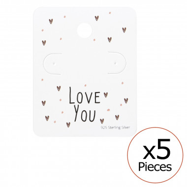 Love You Ear Studs Cards - Paper Packaging SD35821