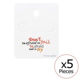 Motivational Quote Ear Stud Cards - Paper Packaging SD35826