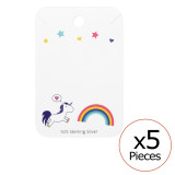 Unicorn And Rainbow Ear Studs Cards - Paper Packaging SD35834