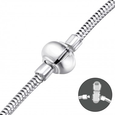 Plain - 925 Sterling Silver Bracelet for Beads SD32477