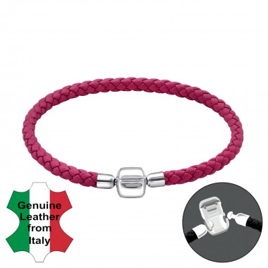 Fuchsia - Leather Cord Bracelet for Beads SD32601