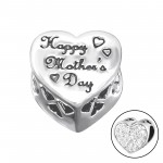 Heart Happy Valentine's Day - 925 Sterling Silver Beads with CZ/Crystal SD10080 Heart Happy Valentine's Day - 925 Sterling Silver Beads with CZ/Crystal SD10080
