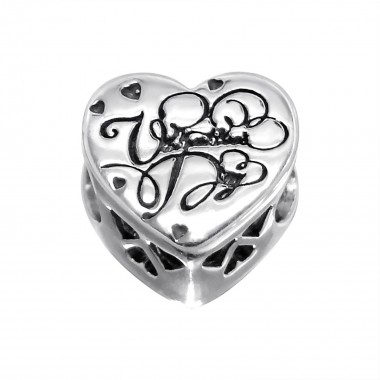 Heart - 925 Sterling Silver Beads with CZ/Crystal SD10082