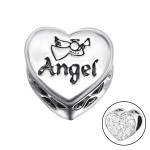 Heart Angel - 925 Sterling Silver Beads with CZ/Crystal SD10415 Heart Angel - 925 Sterling Silver Beads with CZ/Crystal SD10415