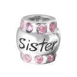 Sister - 925 Sterling Silver Beads with CZ/Crystal SD19830