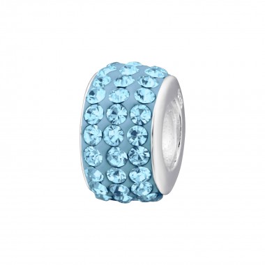 Round - 925 Sterling Silver Beads with CZ/Crystal SD2134