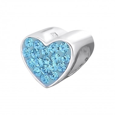 Heart - 925 Sterling Silver Beads with CZ/Crystal SD2136