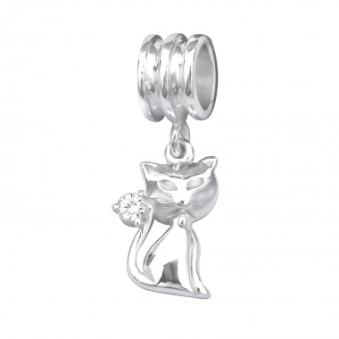 Cat - 925 Sterling Silver Beads with CZ/Crystal SD28868