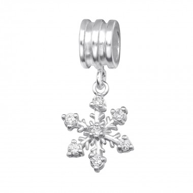 Snowflake - 925 Sterling Silver Beads with CZ/Crystal SD28870