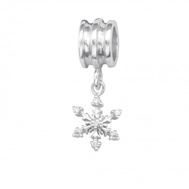 Snowflake - 925 Sterling Silver Beads with CZ/Crystal SD29536