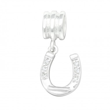 Horseshoe - 925 Sterling Silver Beads with CZ/Crystal SD29537