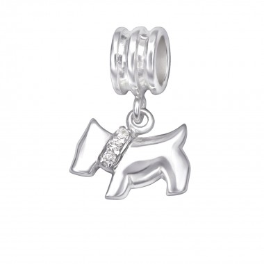 Dog - 925 Sterling Silver Beads with CZ/Crystal SD29538