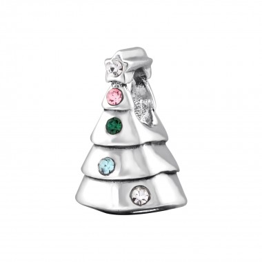 Christmas Tree - 925 Sterling Silver Beads with CZ/Crystal SD29560