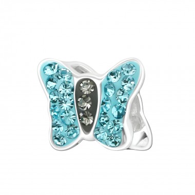 Butterfly - 925 Sterling Silver Beads with CZ/Crystal SD33050