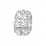Round - 925 Sterling Silver Beads with CZ/Crystal SD4476 Round - 925 Sterling Silver Beads with CZ/Crystal SD4476