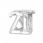 Number Twenty One - 925 Sterling Silver Beads with CZ/Crystal SD4749 Number Twenty One - 925 Sterling Silver Beads with CZ/Crystal SD4749