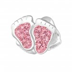 Footprint - 925 Sterling Silver Beads with CZ/Crystal SD5258 Footprint - 925 Sterling Silver Beads with CZ/Crystal SD5258