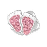 Footprint - 925 Sterling Silver Beads with CZ/Crystal SD5258