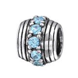 Round - 925 Sterling Silver Beads with CZ/Crystal SD5815