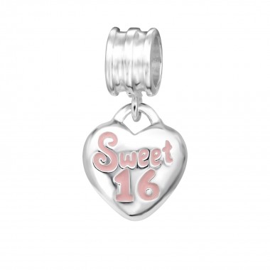 Hanging Heart - 925 Sterling Silver Simple Beads SD11178