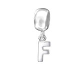 Hanging Initial F - 925 Sterling Silver Simple Beads SD12064