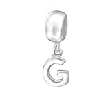 Hanging Initial G - 925 Sterling Silver Simple Beads SD12065