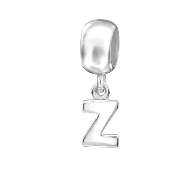 Hanging Initial Z - 925 Sterling Silver Simple Beads SD12084