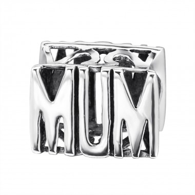 Mum - 925 Sterling Silver Simple Beads SD12759