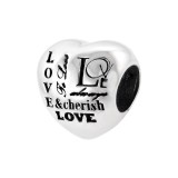 Heart Love - 925 Sterling Silver Simple Beads SD12933