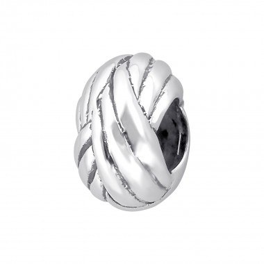 Stripped - 925 Sterling Silver Simple Beads SD13994