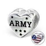 Heart Army - 925 Sterling Silver Simple Beads SD16829