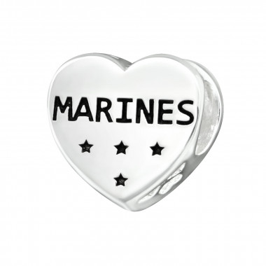 Heart Marines - 925 Sterling Silver Simple Beads SD17103